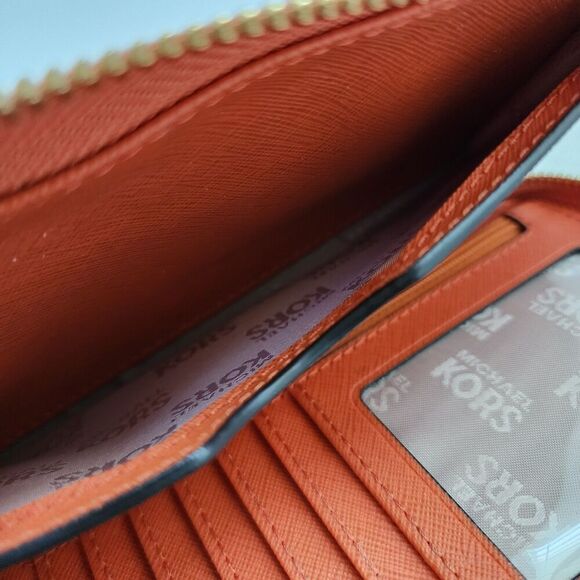 Michael Kors Womens Zip Around Leather Wallet Wristlet - Picture 6 of 9